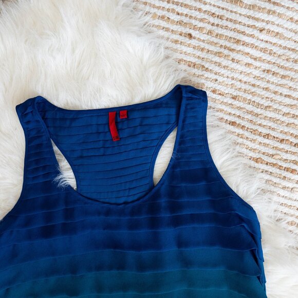 5/48 SAKS FIFTH AVENUE OMBRE RACERBACK BLOUSE TOP SZ L - Picture 6 of 7